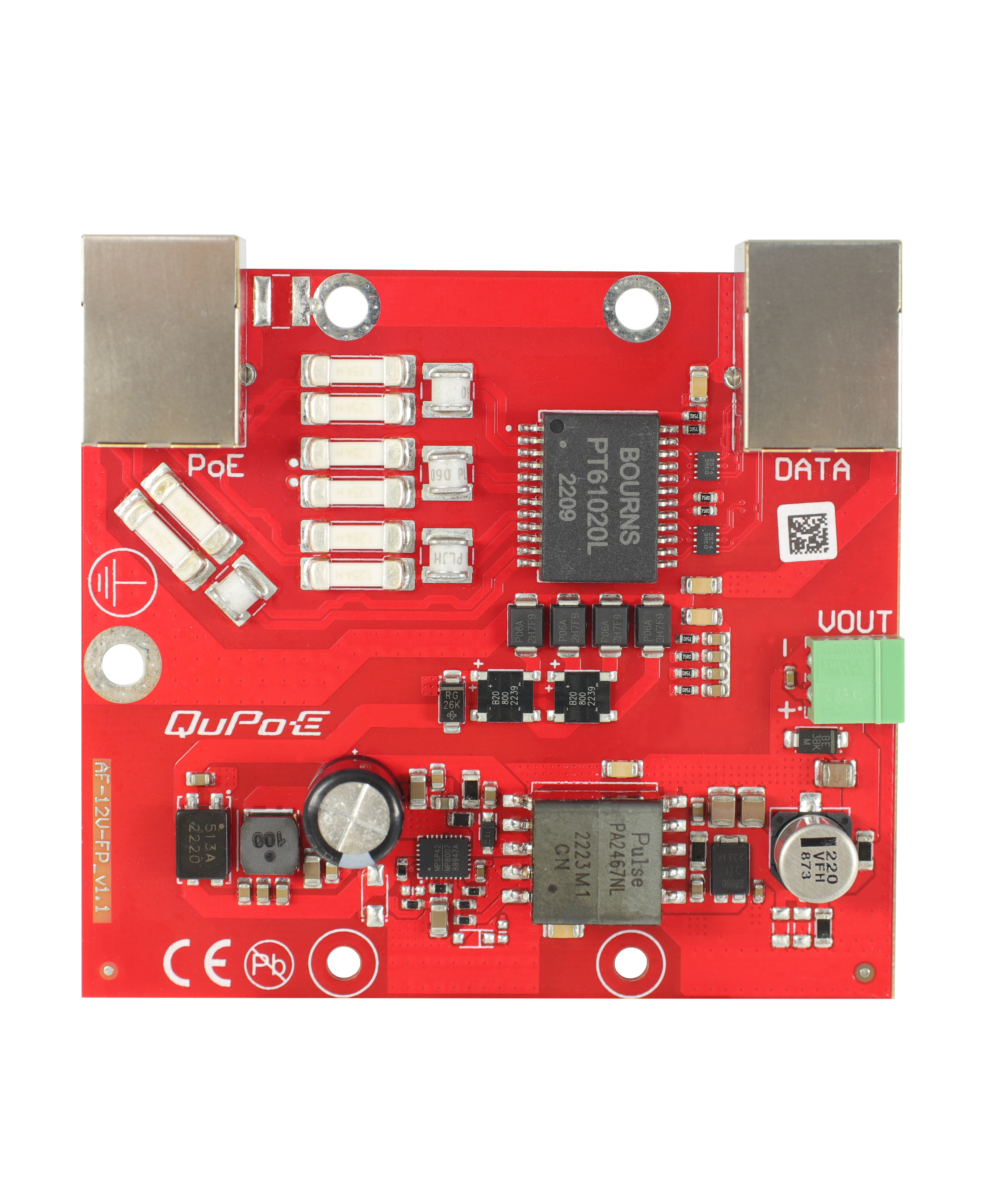 QuPoE AF-12V-FP - 802.3af Splitter & Lightning arrester